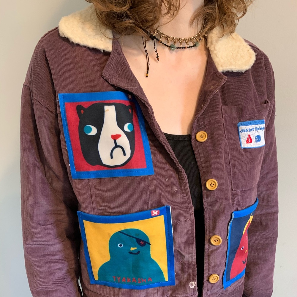 Unique PATCHED Purple Denim Jacket